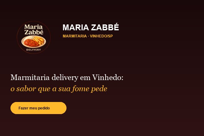 Landing page de marmitaria delivery